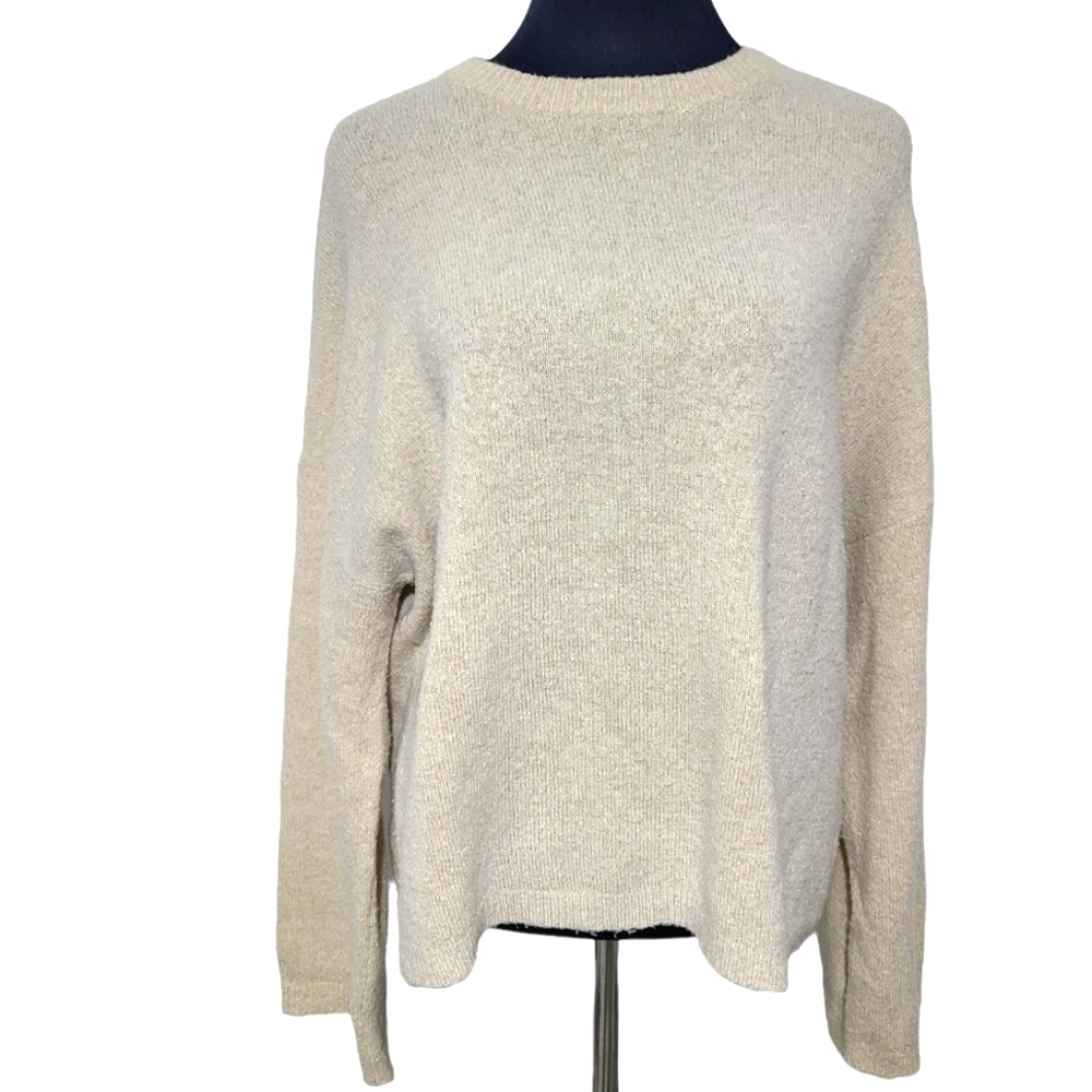 🛍 OAK + FORT Cream Knit Sweater – Size M (Loose Fit)
